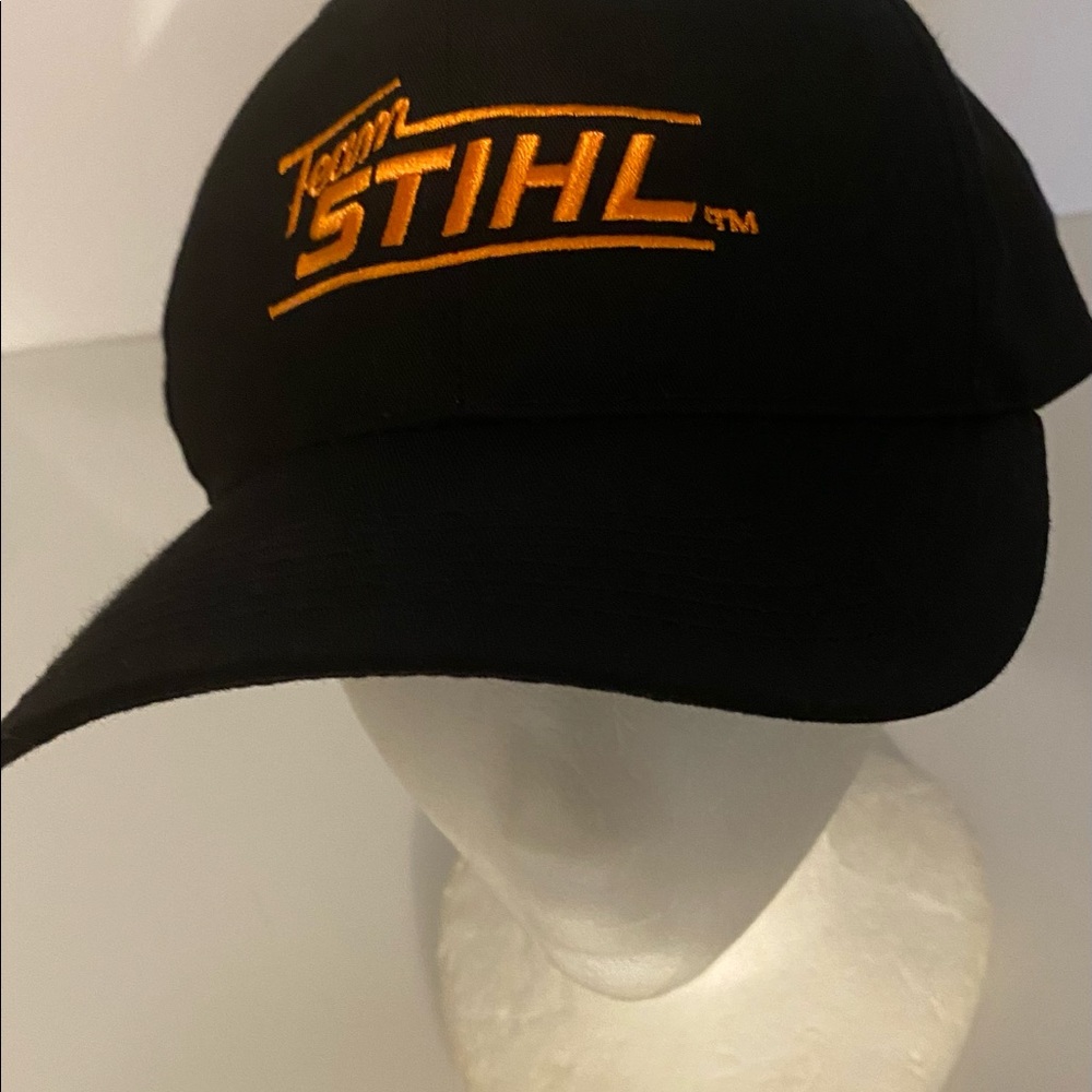 Team Stihl Outfitter Apparel Black Vintage Embroidered Logo snapback hat
